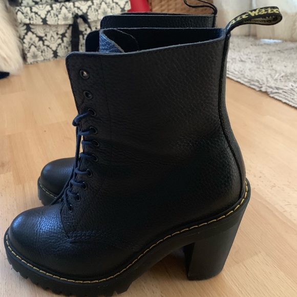 Dr. Martens Heeled Combat Boot, Black, Size 9 - Picture 2 of 9